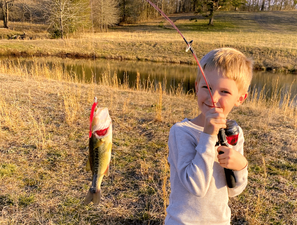 Child Fishing at the RV Park